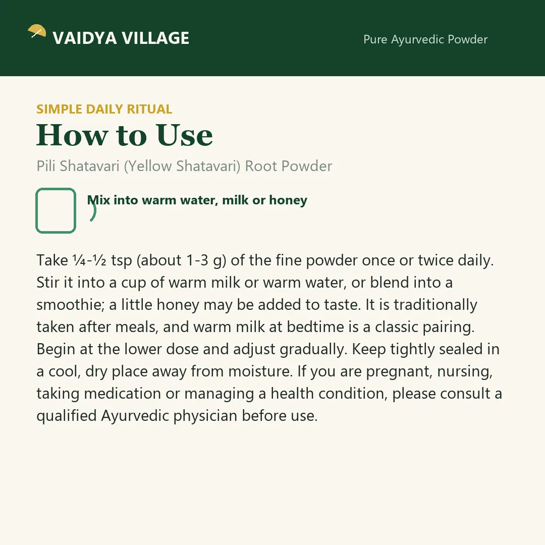 Pili Shatavari (Yellow Shatavari) Root Powder view 5
