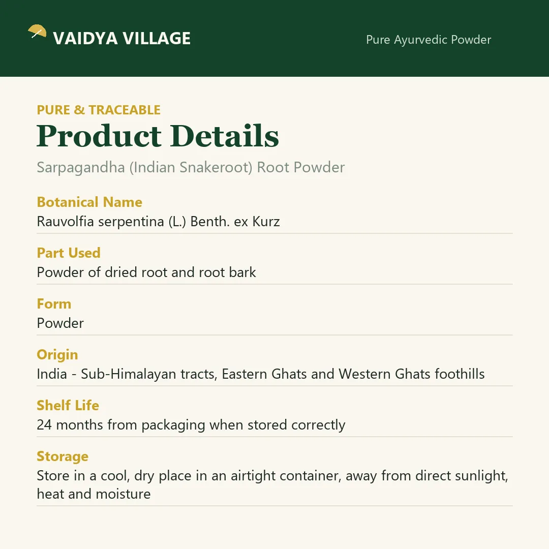 Sarpagandha (Indian Snakeroot) Root Powder view 7